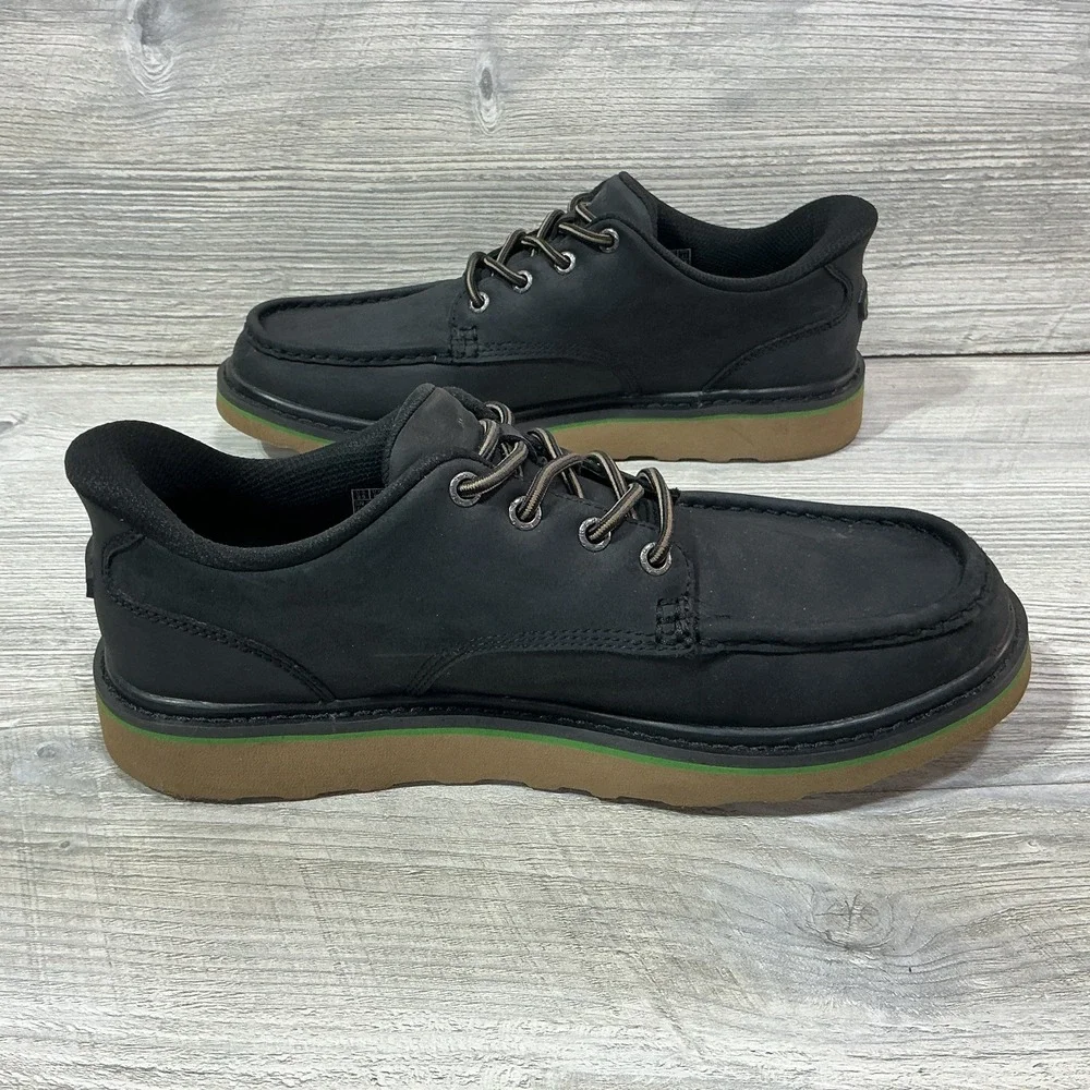 Skechers John Deere Brockman Shoes Mens 9.5 Black Leather Slip-ins 256092